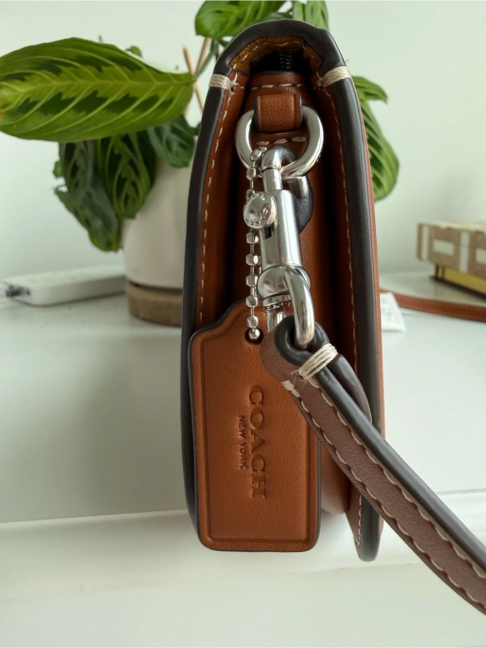 Coach Penn Shoulder Bag in Silver/Burnished Amber